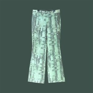 Delph Green Patterned Flared Pants 31/34